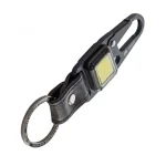True Utility Cliplite, TU918, kulcstartó karabiner, tölthető lámpa, 4 funkció, 47 lm COB LED, Li-ion, marhabőr szíj, rozsdamentes acélváz Seizoensaanbieding