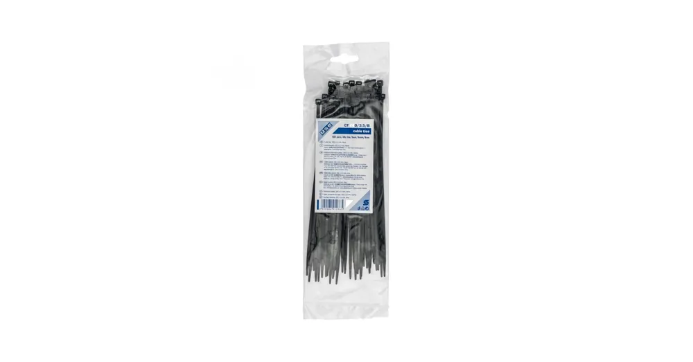 Hoge Kwaliteit Home CT 200/3,5/B kábelkötegelő, 3,5 mm széles, 200 mm hosszú, 50 db, fekete