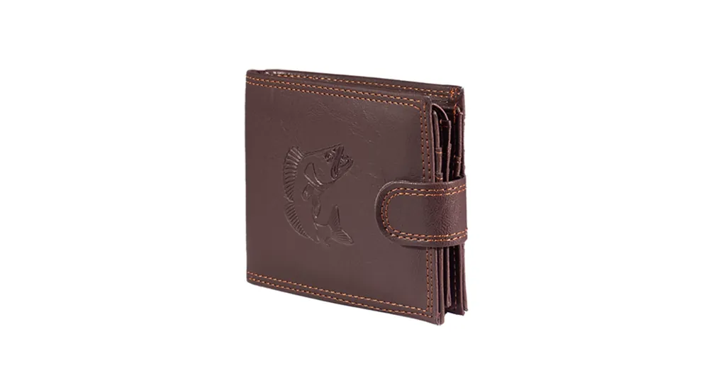 "Elegant Wallet" Horgász Pénztárca Süllő Sötétbarna - Gravírozott Must-Have
