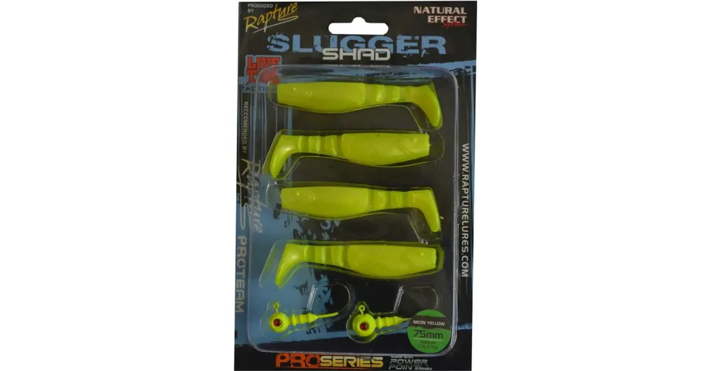 Betrouwbaar Rapture Slugger Shad Set 75 Neon Yellow 4+2 db/csg, műcsali szett