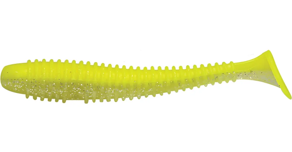 Superprijs Rapture Ribbed Swing Shad 7cm chartreuse ghost 12 db plasztik csali