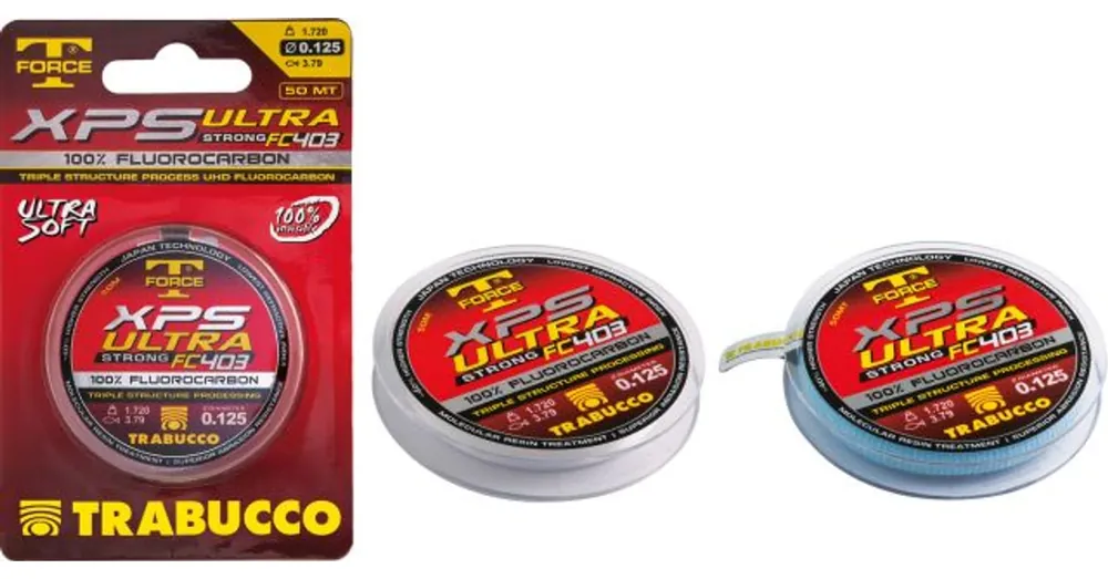 Trabucco T- Force Ultra FC403 50 m 0,104 mm fluorocarbon előkezsinór Flitsaanbieding