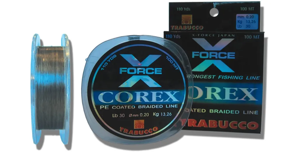 Trabucco X-Force Corex Pe Coated 100 m 0,10 mm fonott zsinór Favoriet