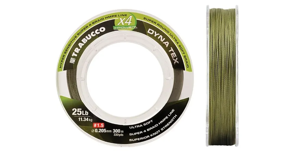 Trabucco Dyna-Tex X4 Power Moss Green 300 m 0,435 mm fonott zsinór Beste Prijs