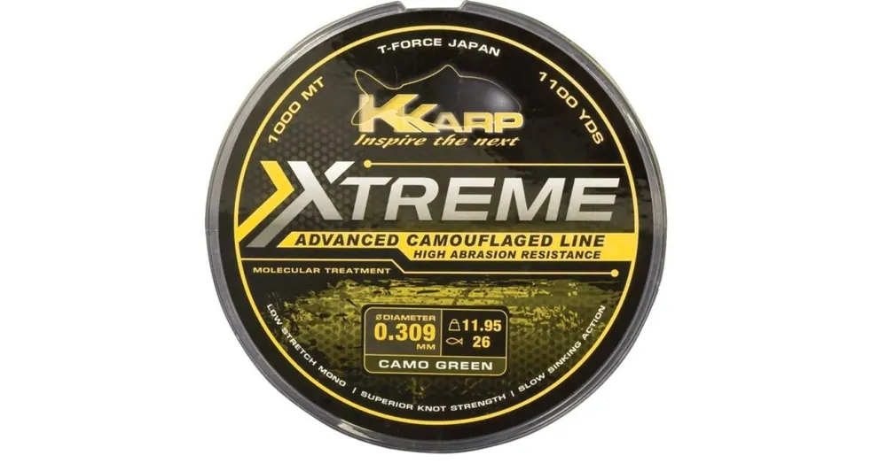 Tijdelijk Beschikbaar K Karp Extreme Camo Gravel 1000m 0,30mm monofil zsinór