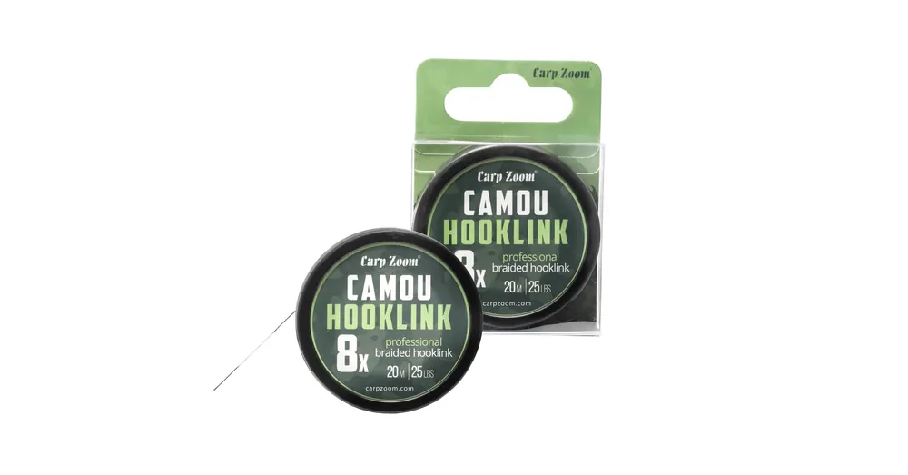 Carp Zoom CZ Camou 8X előkezsinór, 20 m, 25 lb, terepmintás Dagaanbieding