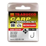 Veilige Betaling Trabucco Carp Specialist mikro szakállas horog, méret 08