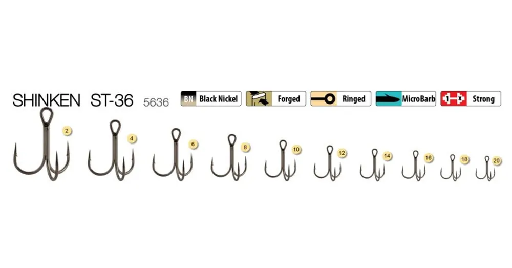 Trabucco Shinken St-36 hármas horog Bn 14 6 db/csg Weekendaanbieding