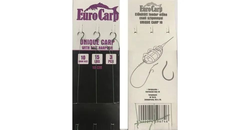Merkproduct Eurocarp Előkötött feeder előke csaliszigonnyal Unique Carp-10; 10 cm; 15 lbs