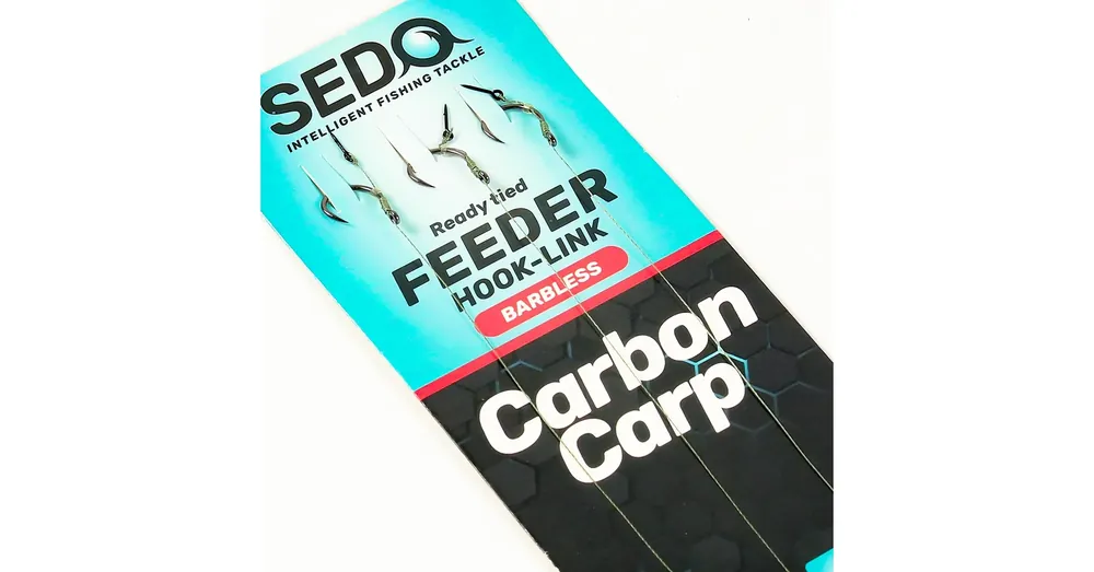 Koop Vandaag SEDO Carbon Carp Feeder Barbless- előkötött Szakáll nélküli Feeder előke - 6-os 0.14mm fonott damil - 10mm tüske