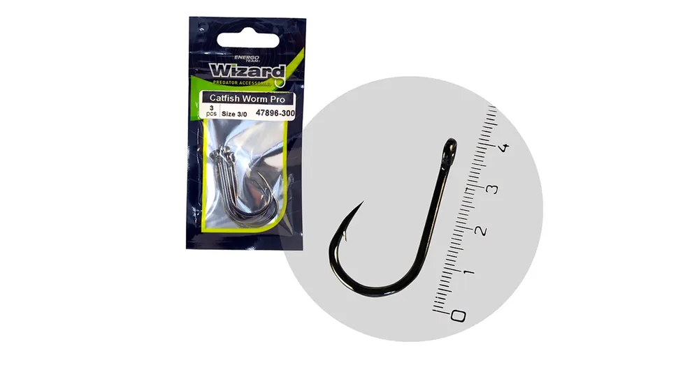 Direct Beschikbaar WIZARD CATFISH WORM PRO BRAZED 3/0 3DB/CSOMAG