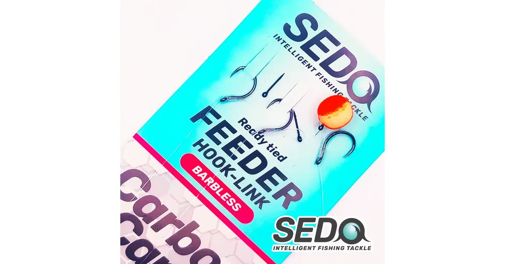 SEDO Carbon Carp Crystal Monofil Feeder rig Barbless - Szakáll Nélküli Feeder előke - 10-es 0.20mm-es monofil damil Flitsaanbieding