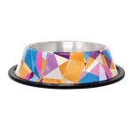 Goedkoop Raintech Rozsdamentes etetőtál, színes, mintás, gumiperemes - felső 18,0cm/alsó 25,5cm, 0,90l