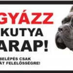 Kutyatábla - fém (cane corso fej) 20x40cm Dagaanbieding