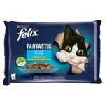 Felix Fantastic Halas Válogatás aszpikban lazaccal és cukkinivel, pisztránggal és zöldbabbal 4 x 85 g Hete Deal