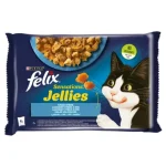 Felix Sensations Jellies Halas Válogatás lazaccal, fekete tőkehallal 4 x 85 g Beperkt Aanbod