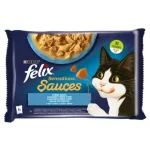 Felix Sensations Sauces Halas Válogatás alaszkai tőkehallal, szardíniával 4 x 85 g Weekendaanbieding