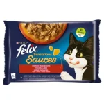 Felix Sensations Sauces Házias Válogatás pulykával bacon ízű szószban, báránnyal vad ízű szószban 4 x 85 g Gecertificeerd