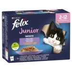 Beperkt Aanbod Purina Felix Fantastic Junior vegyes válogatás aszpikban - nedves macskaeledel 12 x 85 g