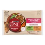 Purina ONE MINI Weight Control/Steril nedves kutyaeledel pulykával és csirkével 4 x 85 g Koop Online