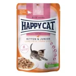 Goedkoop Happy Cat pouch szósz kitten-junior kacsa macskák részére 20 x 85 g