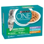Purina ONE Indoor nedves macskaeledel válogatás - borjú, tonhal, csirke Superprijs