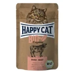 Happy Cat Bio Organic alutasakos eledel - marhával 12 x 85 g Gratis Retour