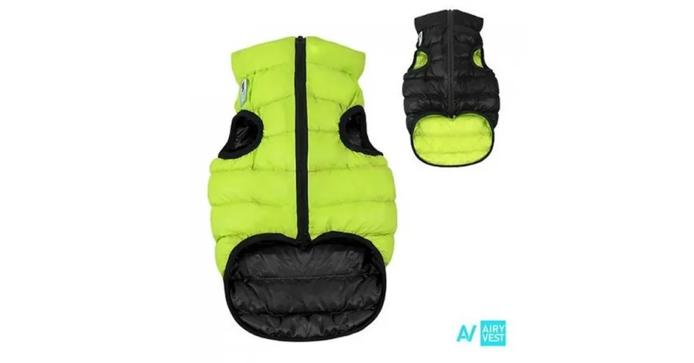 AiryVest kutyaruha kifordítható, XS 22, zöld-fekete Korting