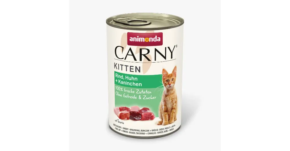 Animonda Carny Kitten beef,chicken, Rabbit - konzerv (marha,csirke,nyúl) kölyök macskák részére (400g) Laatste Versie