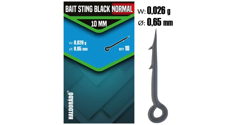 Premium Haldorádó Bait Sting Black Fekete csalitüske NORMAL 10 mm