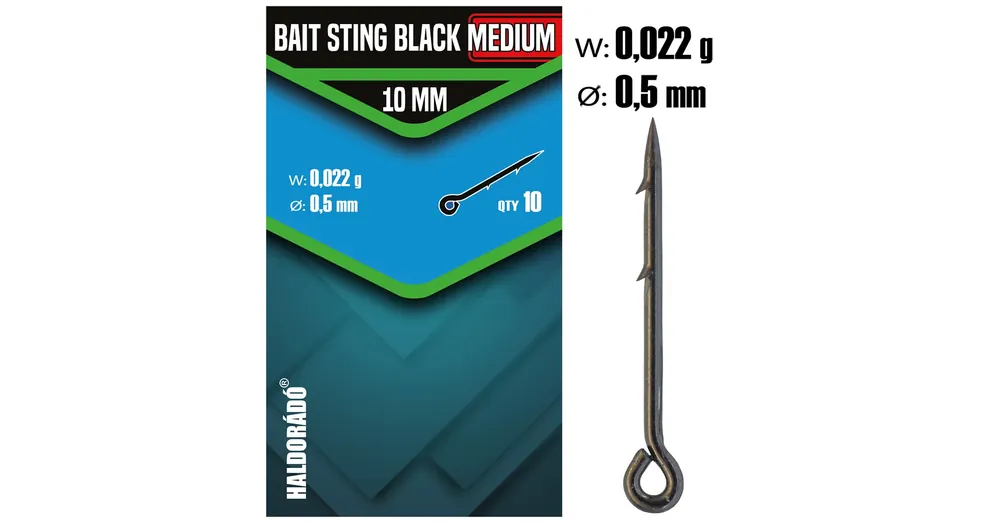Haldorádó Bait Sting Black Fekete csalitüske MEDIUM 10 mm Gecertificeerd
