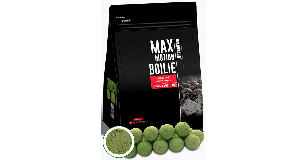 Haldorádó MAX MOTION Boilie Long Life 20 mm - Green Force Gecertificeerd