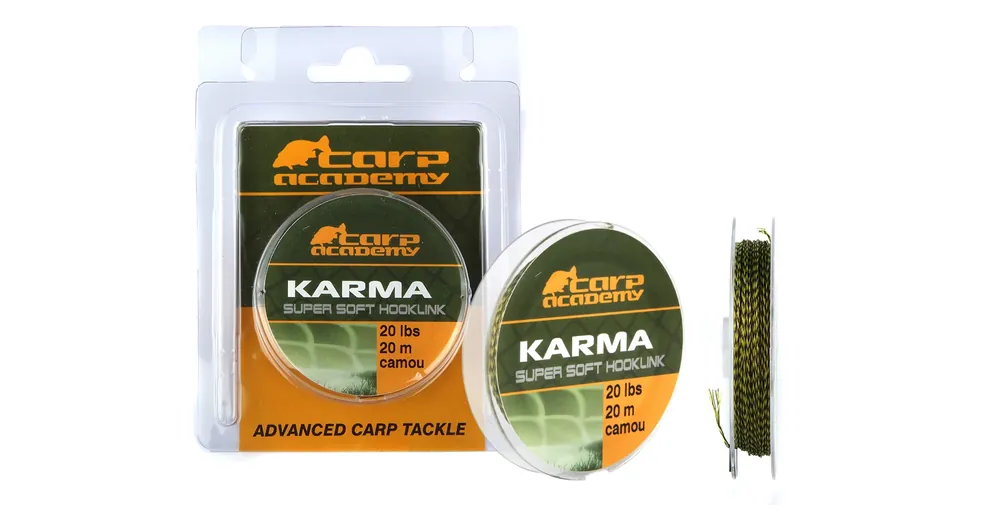 Dagaanbieding CARP ACADEMY Karma Hooklink 20m 15lb Camo