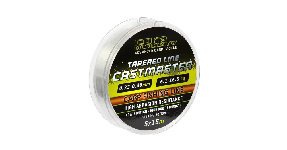 Nieuw CARP ACADEMY Castmaster Tapered Line 5x15m 0.26-0.40mm