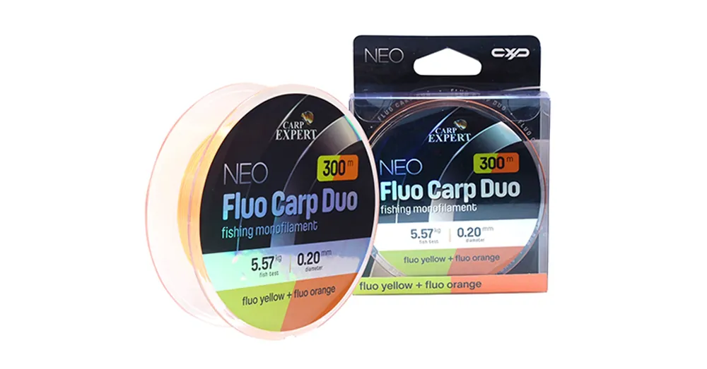 CARP EXPERT NEO FLUO CARP DUO 0,40MM 300MFLUO YELLOW + FLUO ORANGE 22,41KG Flitsaanbieding