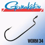 Aanbieding GAMAKATSU WORM 34 HOOKS BLACK 1